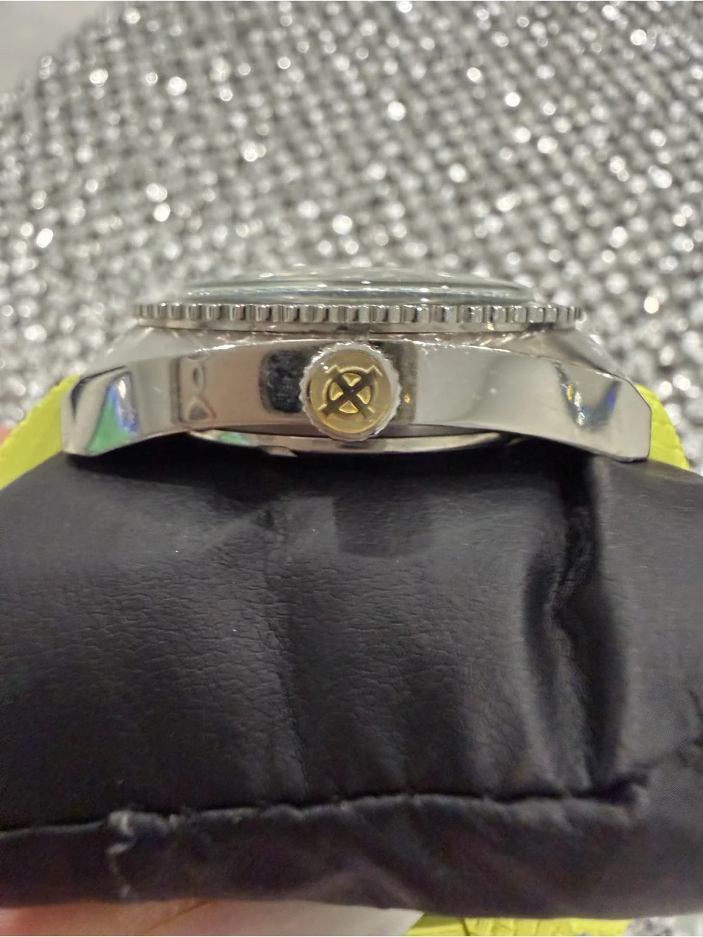 Zodiac Yellow Dial Dive Watch with Black Bezel